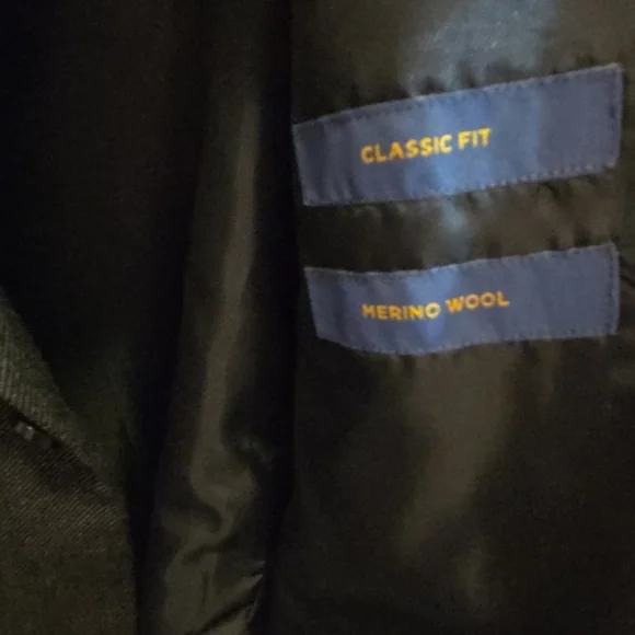 Stafford Mens Blazer Sport Coat 48R Herringbone Merino Wool Gray - Picture 7 of 10